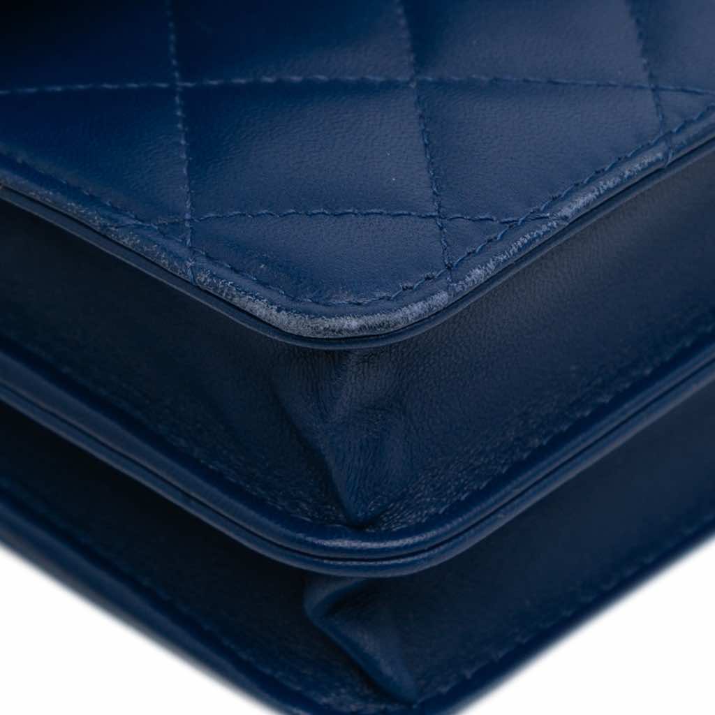 Chanel Quilted Lambskin Square Wallet on Chain - Image 11