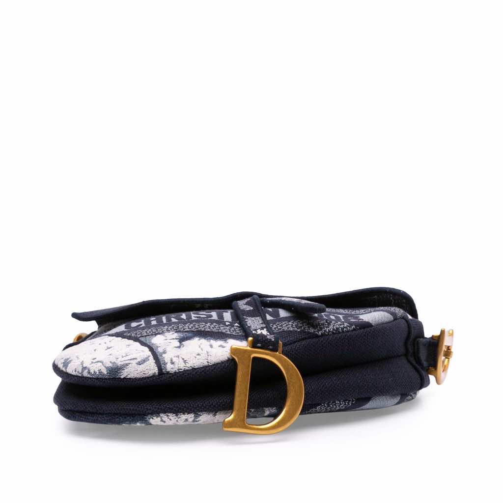 Dior Canvas Embroidered Tie Dye Saddle Bag - Image 6