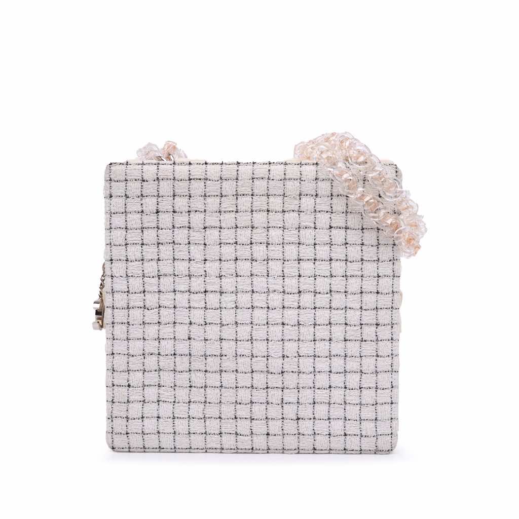 Chanel Small Tweed and Resin Zipped Shopping Bag