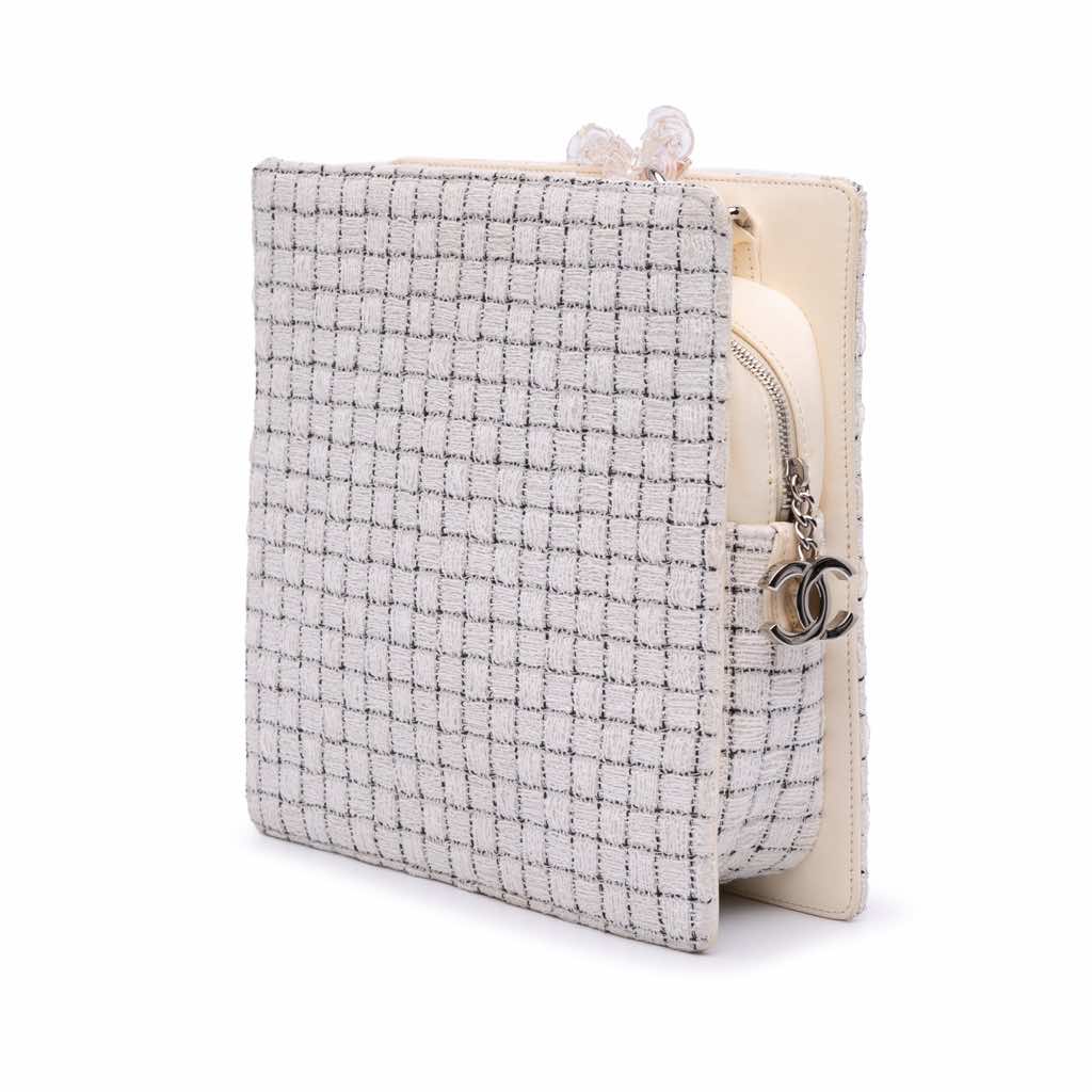 Chanel Small Tweed and Resin Zipped Shopping Bag - Back view