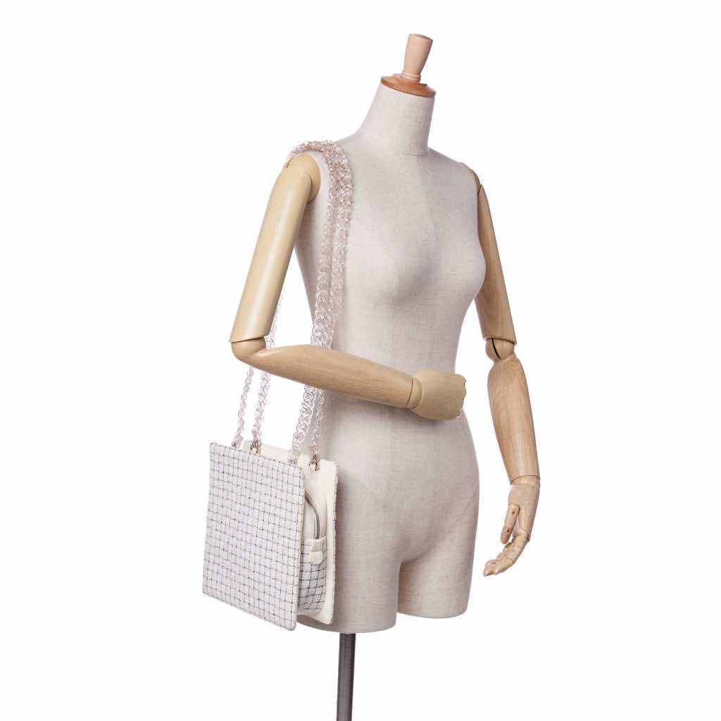 Chanel Small Tweed and Resin Zipped Shopping Bag - Image 13