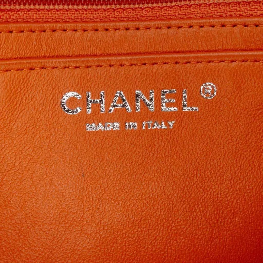 Chanel Mini Rectangular Classic Patent Single Flap Orange Leather Good - Box View