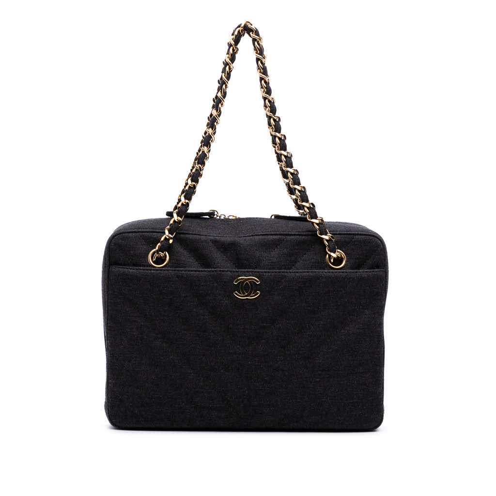 Chanel CC Chevron Jersey Camera Bag