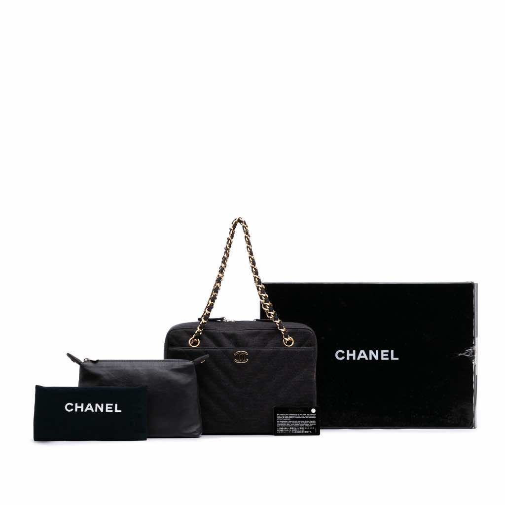 Chanel CC Chevron Jersey Camera Bag - Image 12