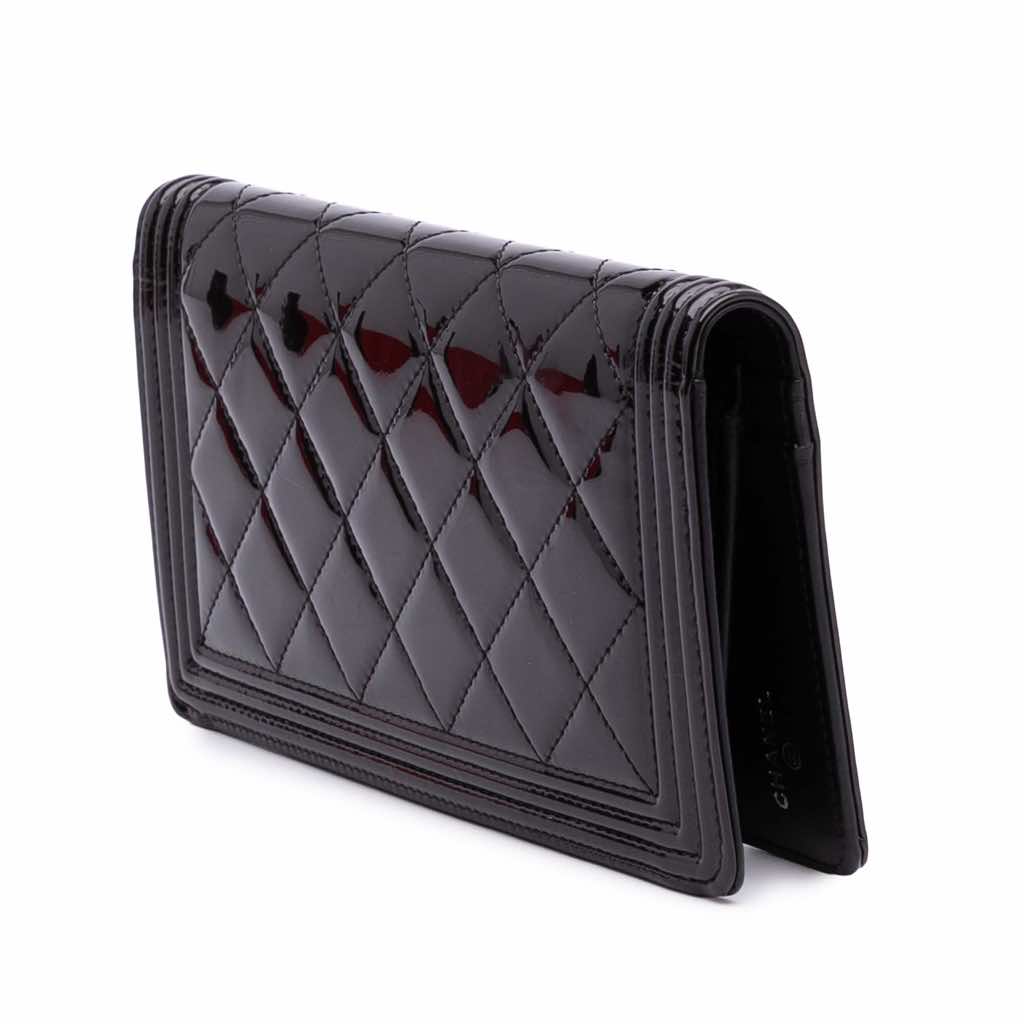 Chanel Quilted Patent Boy Long Wallet - 2