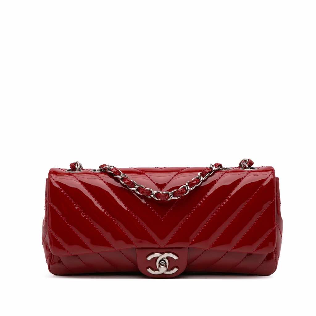 Chanel Classic Chevron Patent East West Single Flap
