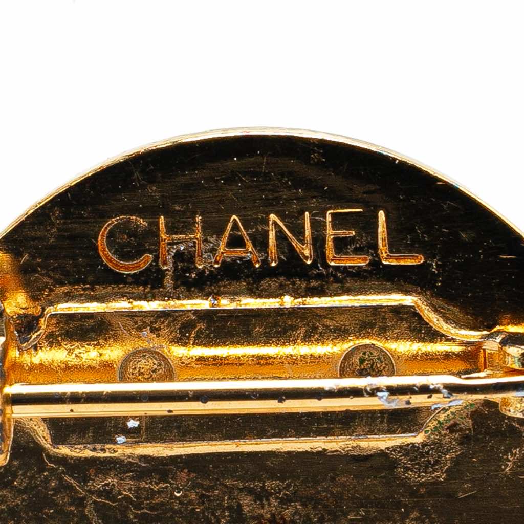 Chanel Gold Plated CC Quilted Flap Bag Brooch - 3