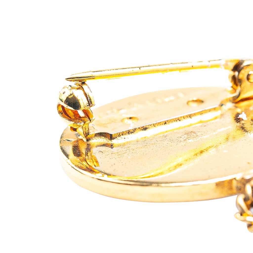 Chanel Gold Plated CC Quilted Flap Bag Brooch - 4