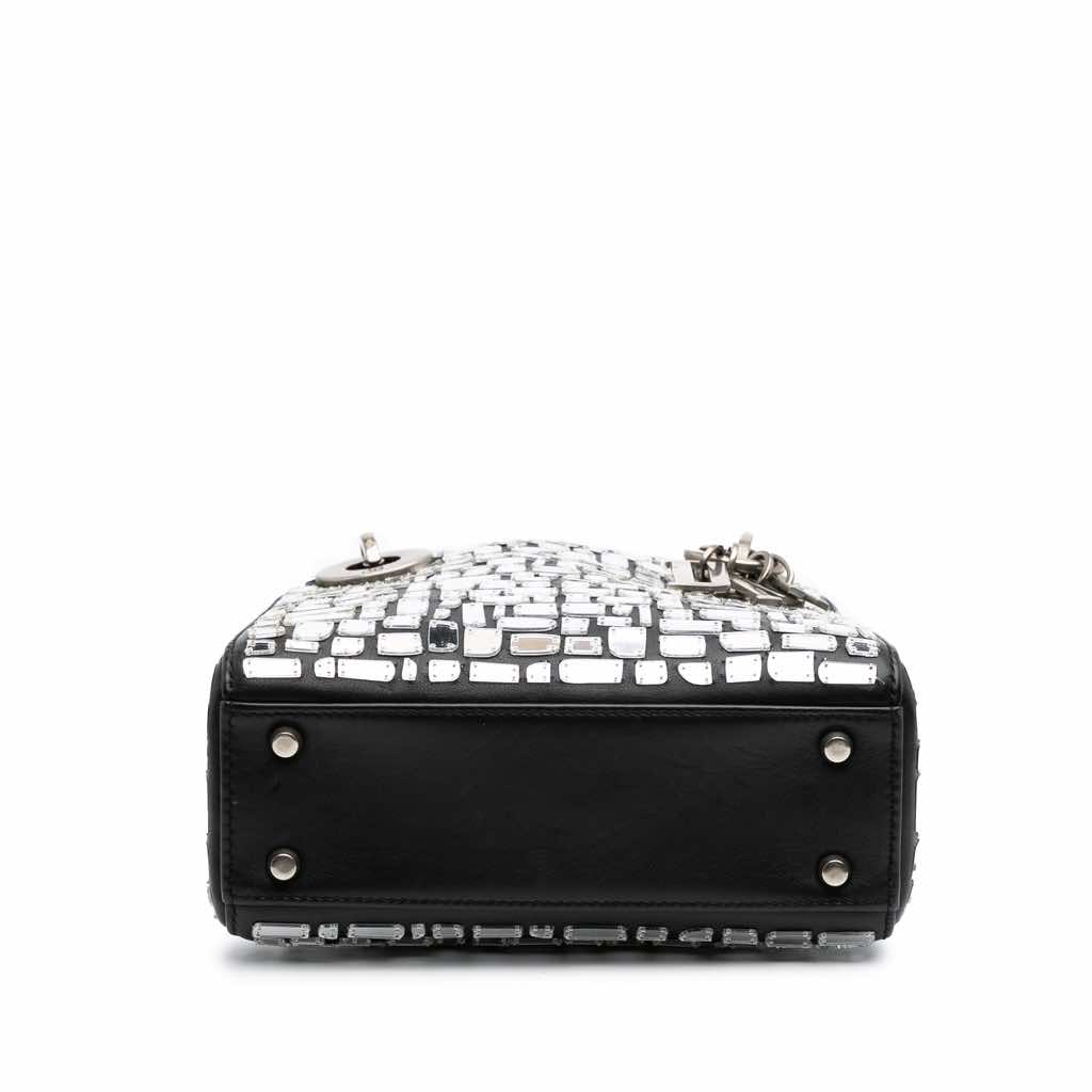 Dior Mini Smooth Calfskin Embroidered Mosaic of Mirrors Lady Dior - 3