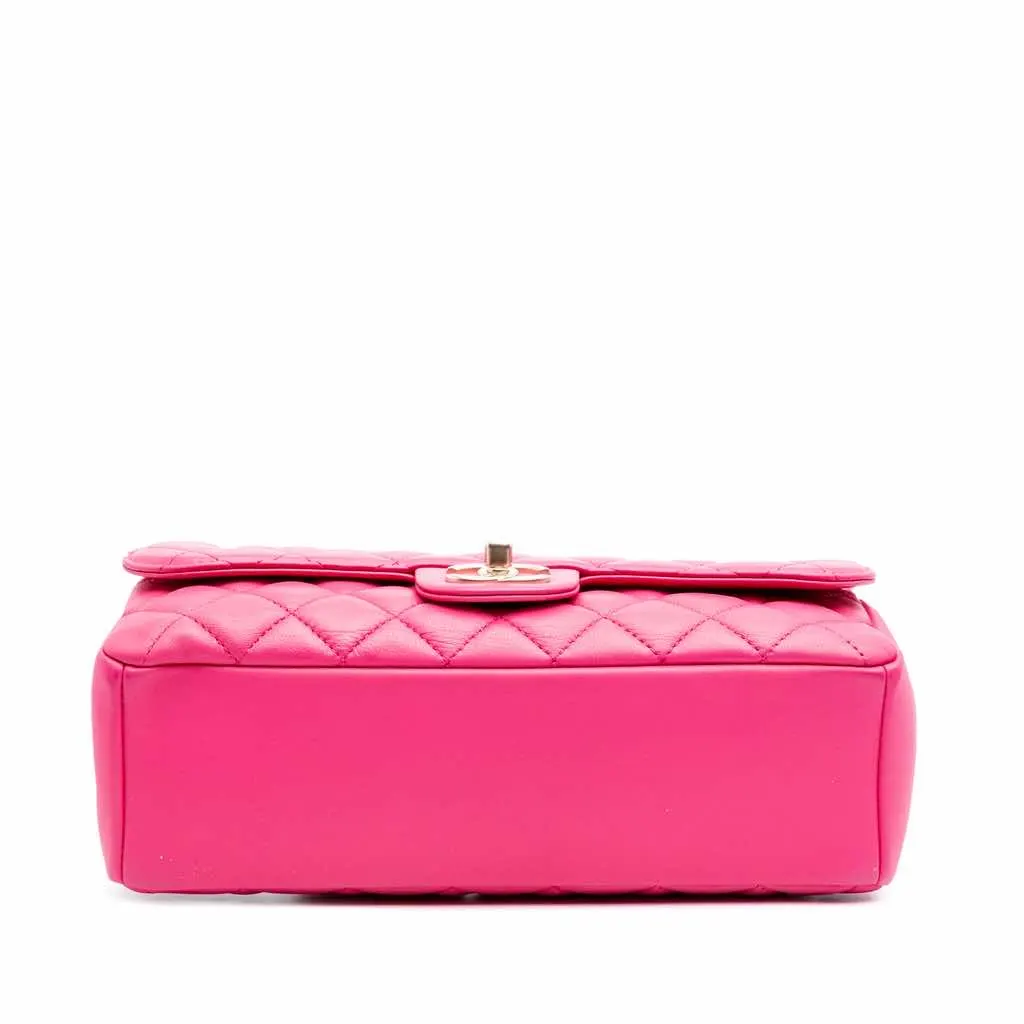 Chanel Medium Quilted Lambskin Mademoiselle Chic Flap Pink Leather Good - Inside View