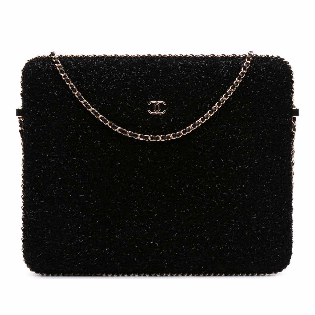 Chanel Tweed Chain Around Tablet Holder
