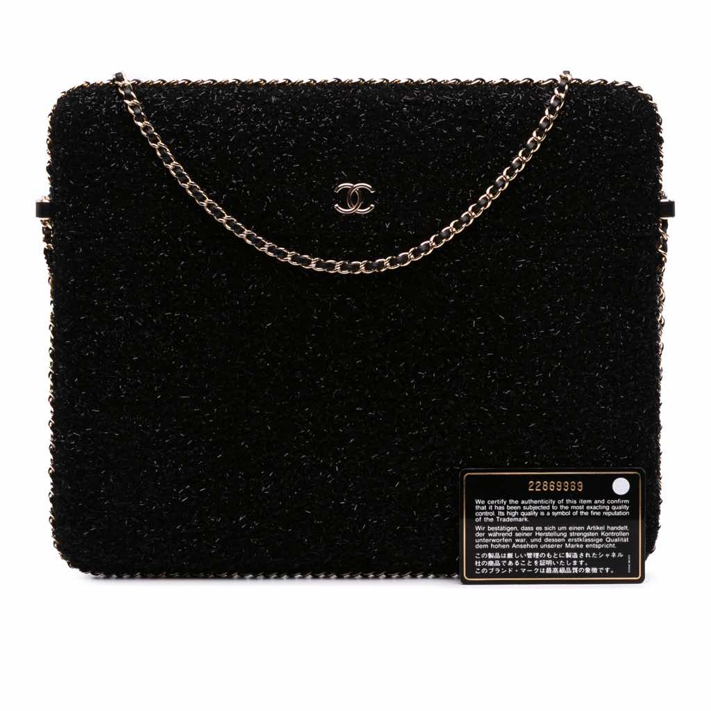 Chanel Tweed Chain Around Tablet Holder - Image 11
