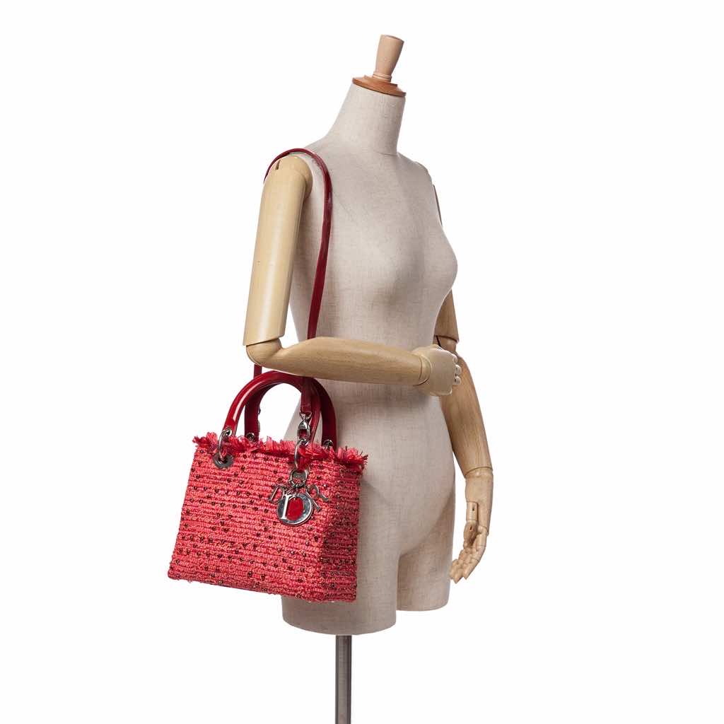 Dior Medium Tweed Fringe Rhinestone Lady Dior - Image 14