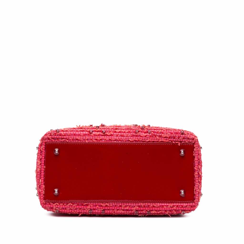 Dior Medium Tweed Fringe Rhinestone Lady Dior - Image 6