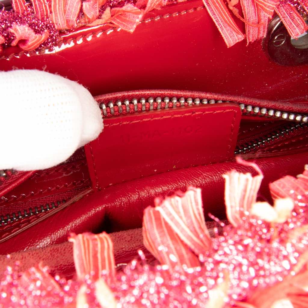 Dior Medium Tweed Fringe Rhinestone Lady Dior - Side view