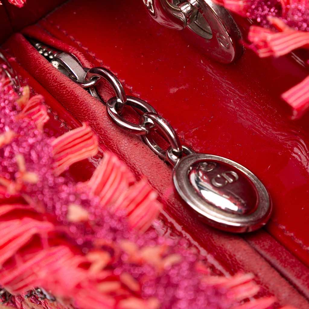 Dior Medium Tweed Fringe Rhinestone Lady Dior - Detail 2