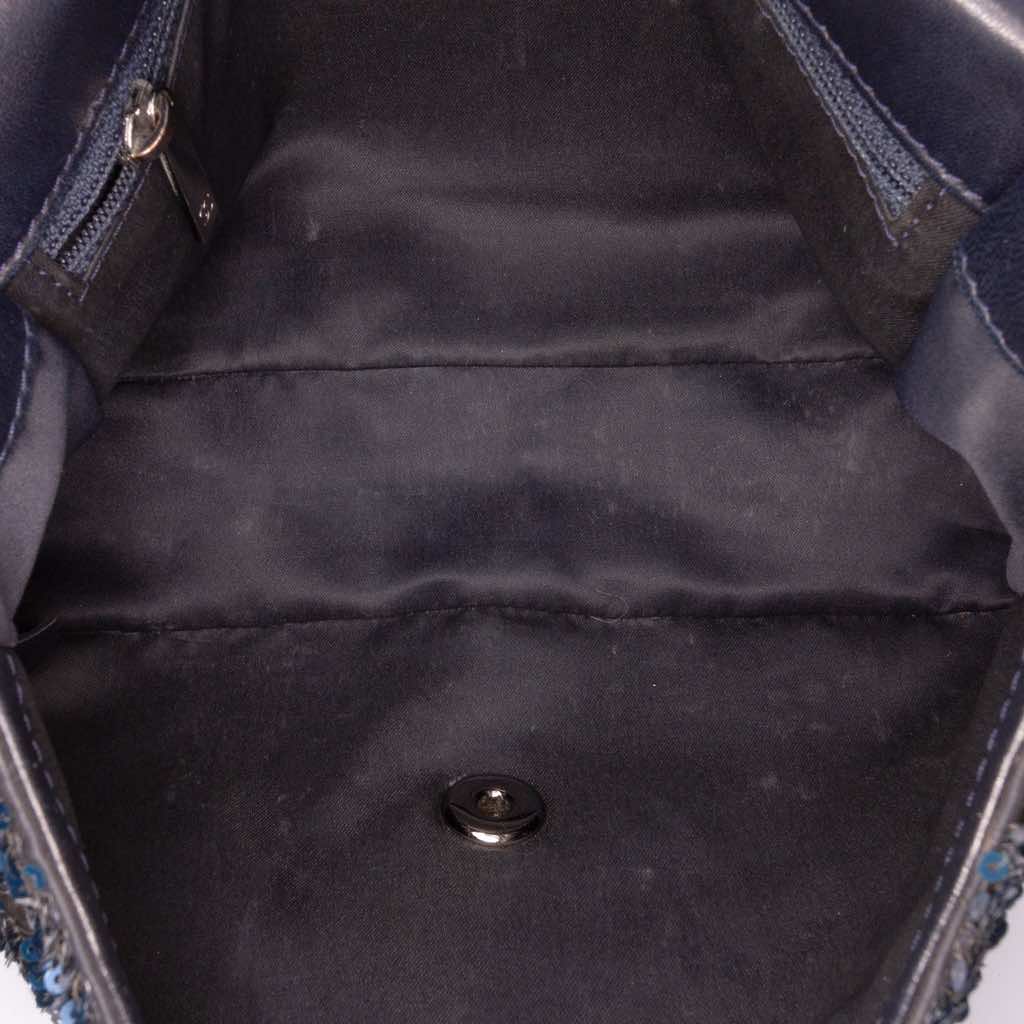 Chanel Medium Sequined Satin Single Flap - 4