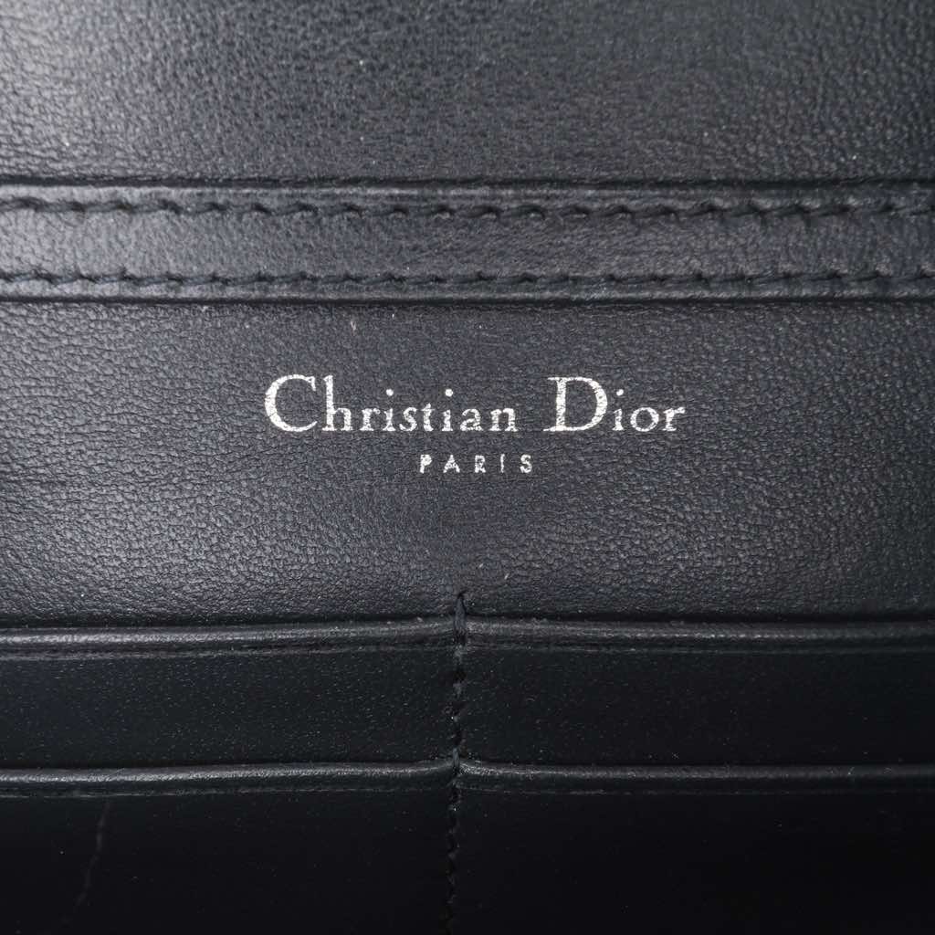 Dior Metallic Patent Microcannage Diorama Wallet on Chain - 5