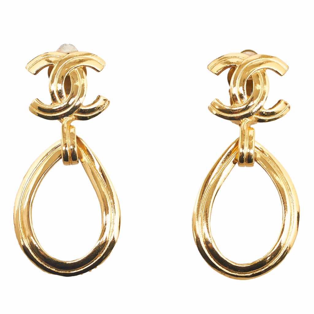 Chanel CC Drop Earrings