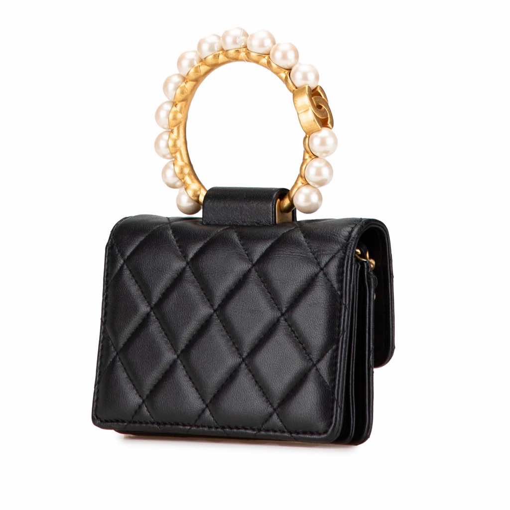 Chanel Quilted Lambskin Pearl Crown Clutch On Chain - 2