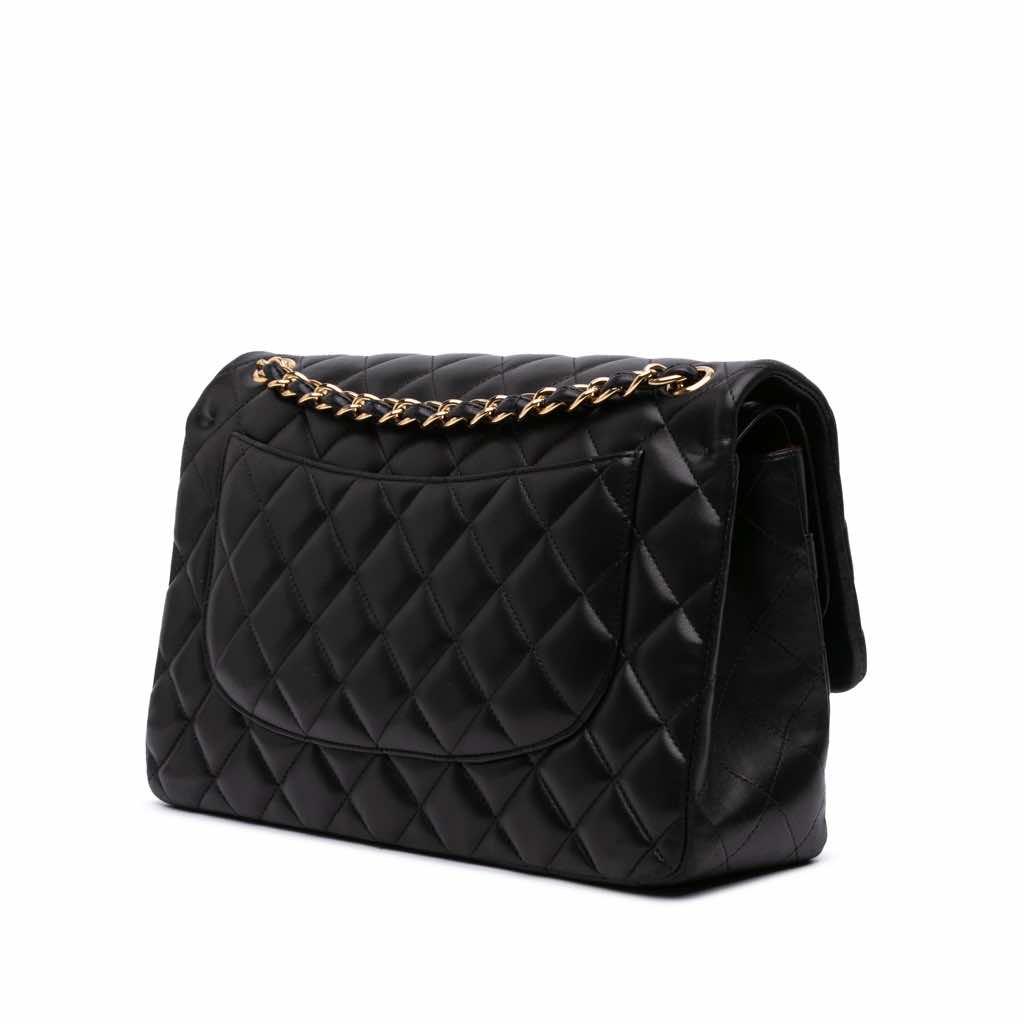 Chanel Jumbo Classic Lambskin Double Flap - Back view