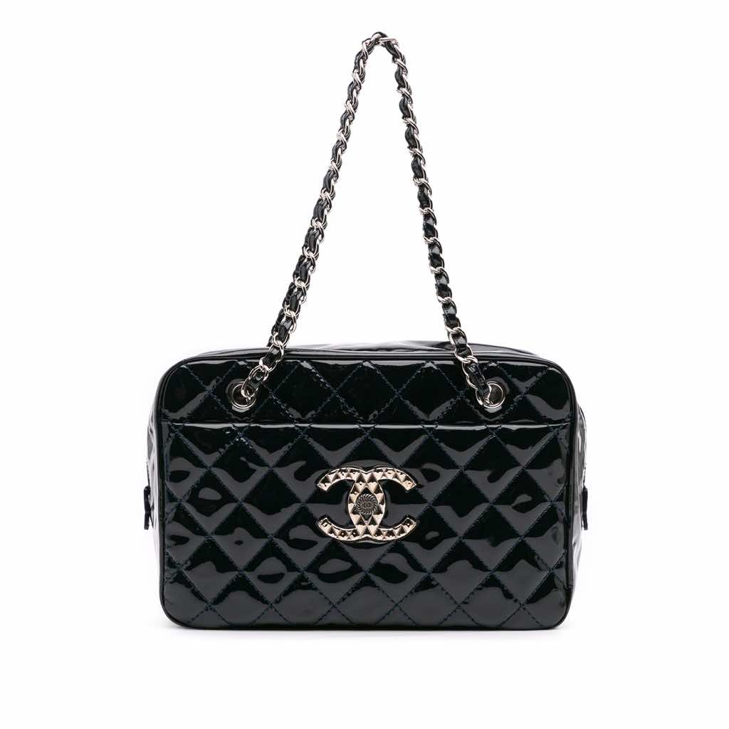 Chanel Large CC Quilted Patent Brilliant Camera Bag