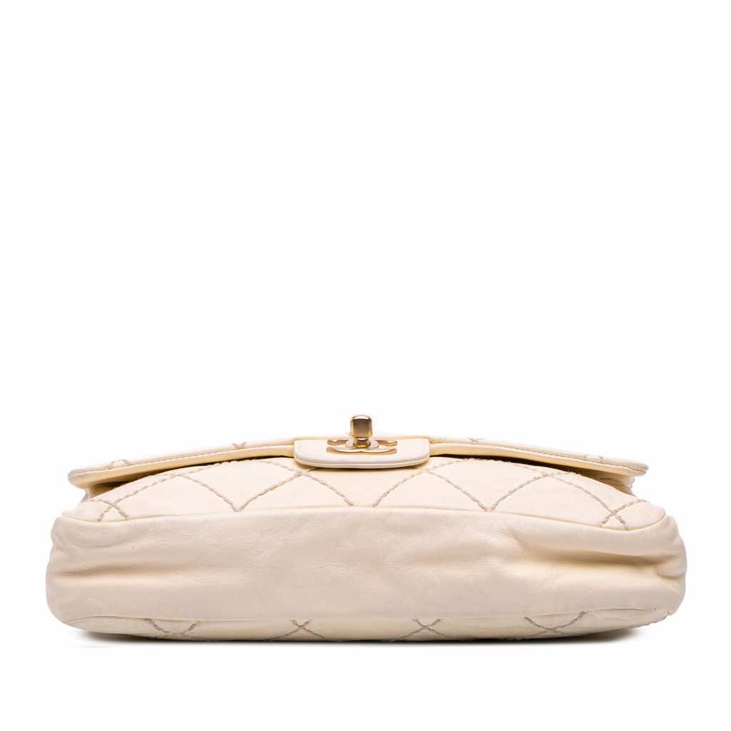 Chanel Medium Quilted Lambskin Rose Applique Wild Stitch Single Flap - 3