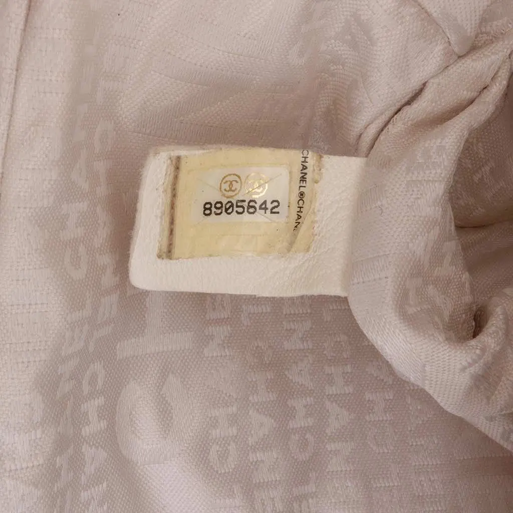 Chanel Medium Quilted Lambskin Rose Applique Wild Stitch Single Flap White Leather Good - Box View