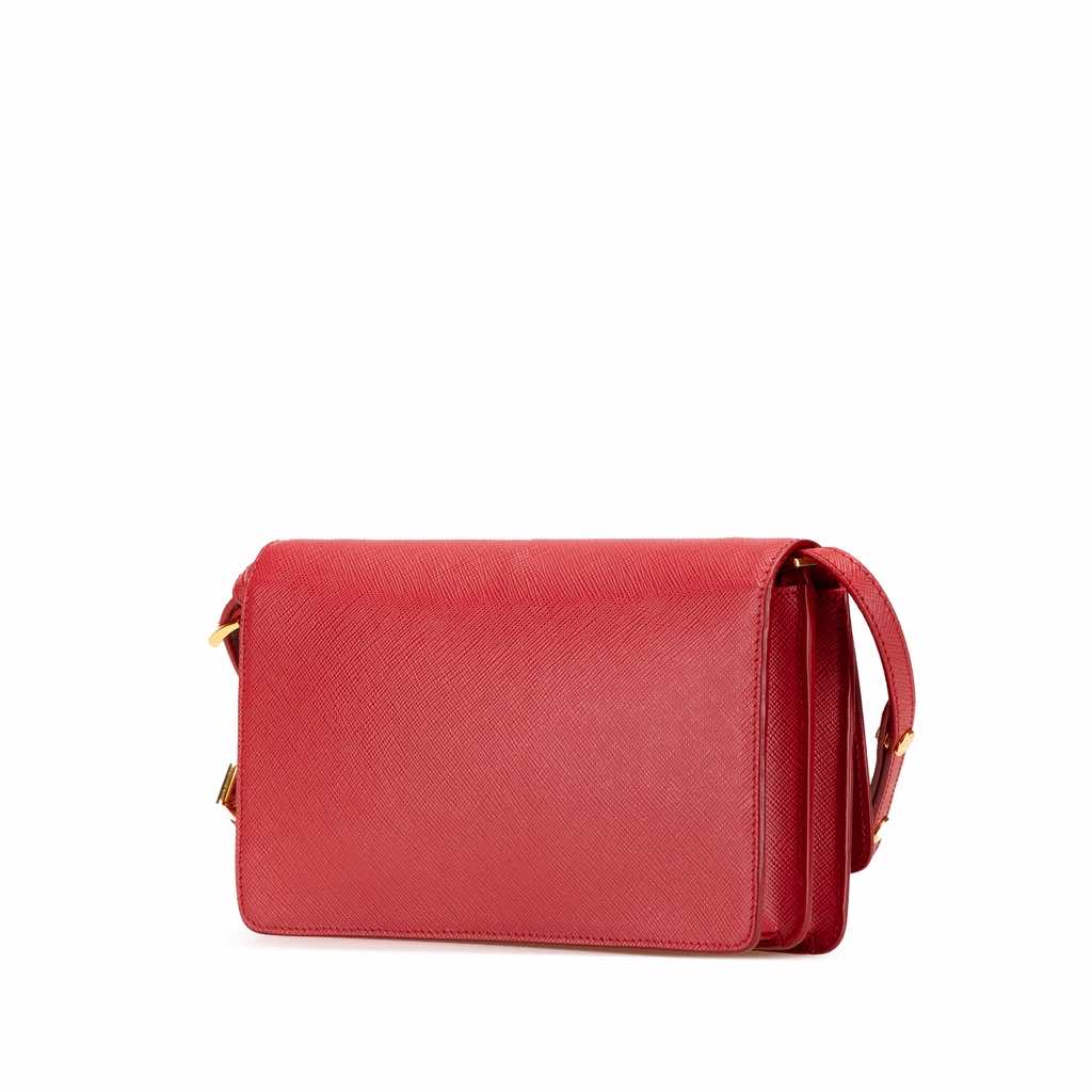 Prada Saffiano Lux Bow Wallet On Strap - Back view
