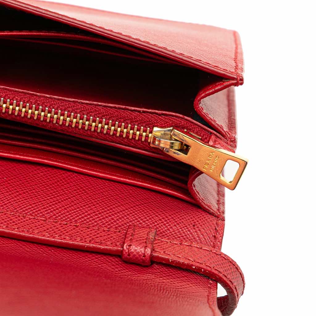 Prada Saffiano Lux Bow Wallet On Strap - Image 16