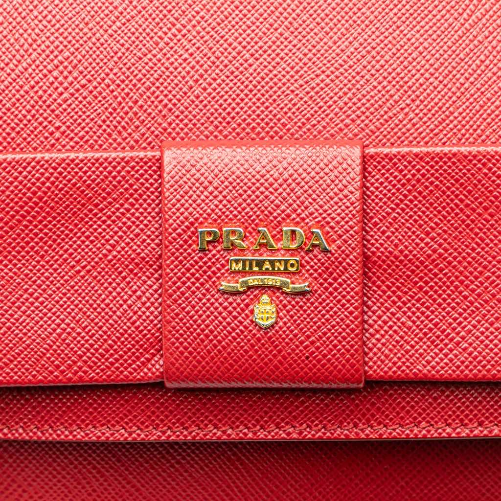 Prada Saffiano Lux Bow Wallet On Strap - Image 11