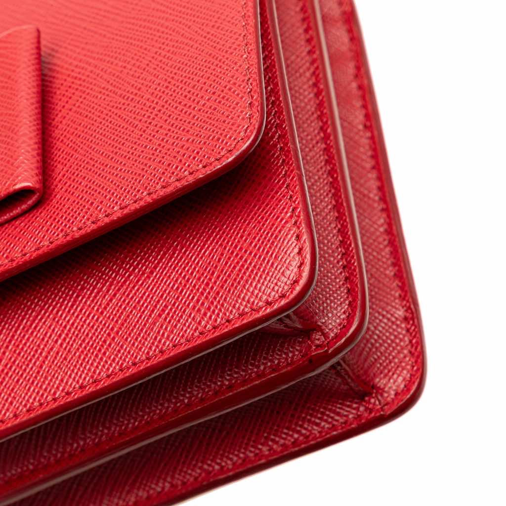 Prada Saffiano Lux Bow Wallet On Strap - Image 12