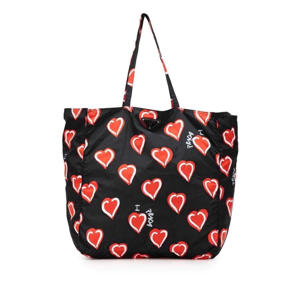 Prada Tessuto Stampato I Heart Prada Tote