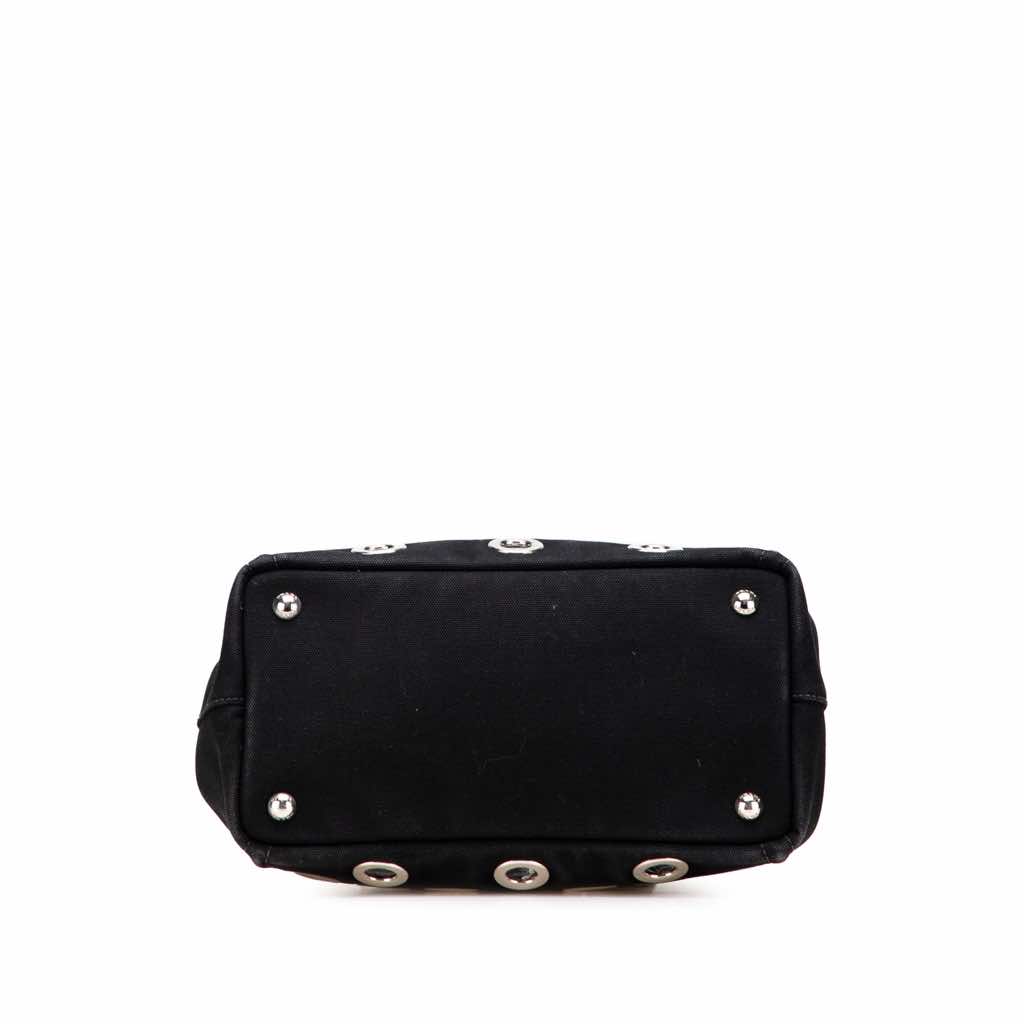 Prada Small Canvas Canapa Grommet Satchel - Image 6