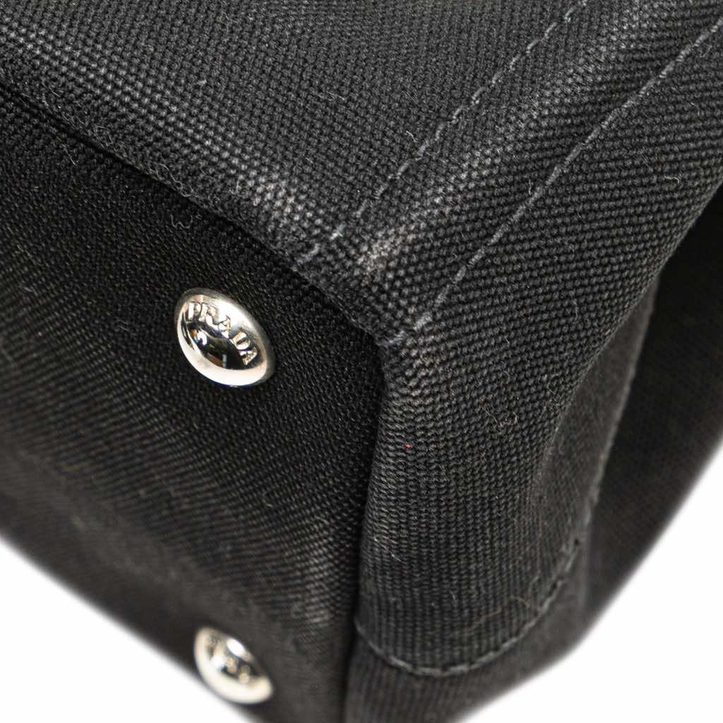 Prada Small Canvas Canapa Grommet Satchel - Image 11