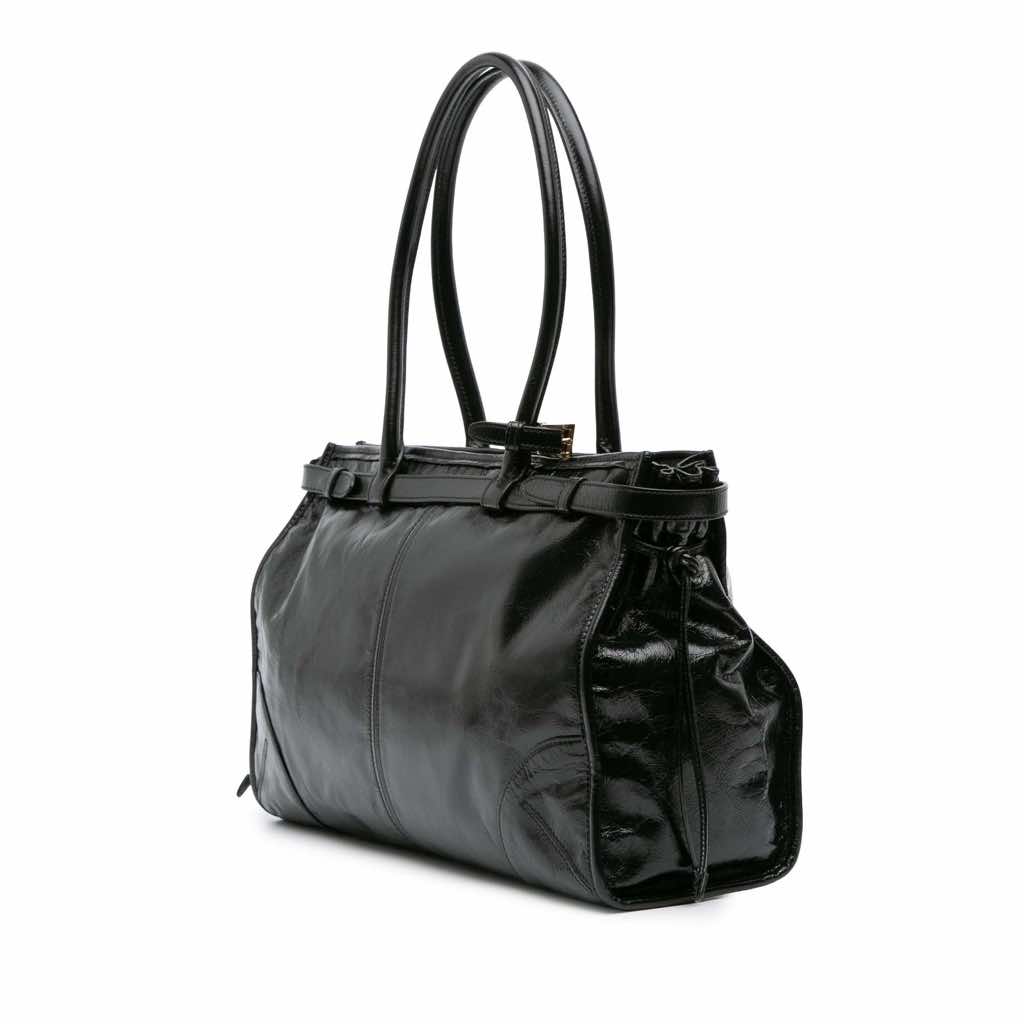 Prada Large Shiny Calfskin Bonnie Satchel - 2