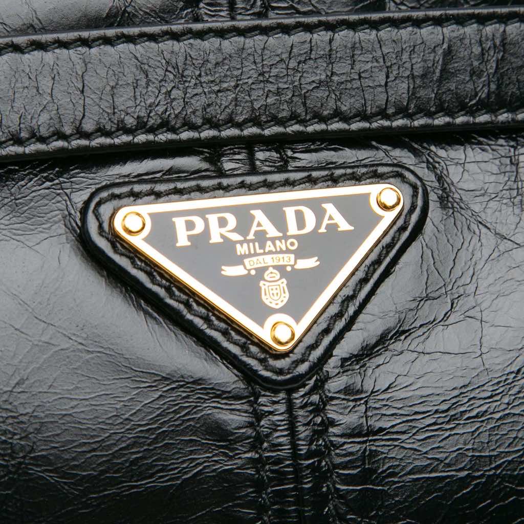 Prada Large Shiny Calfskin Bonnie Satchel - 5