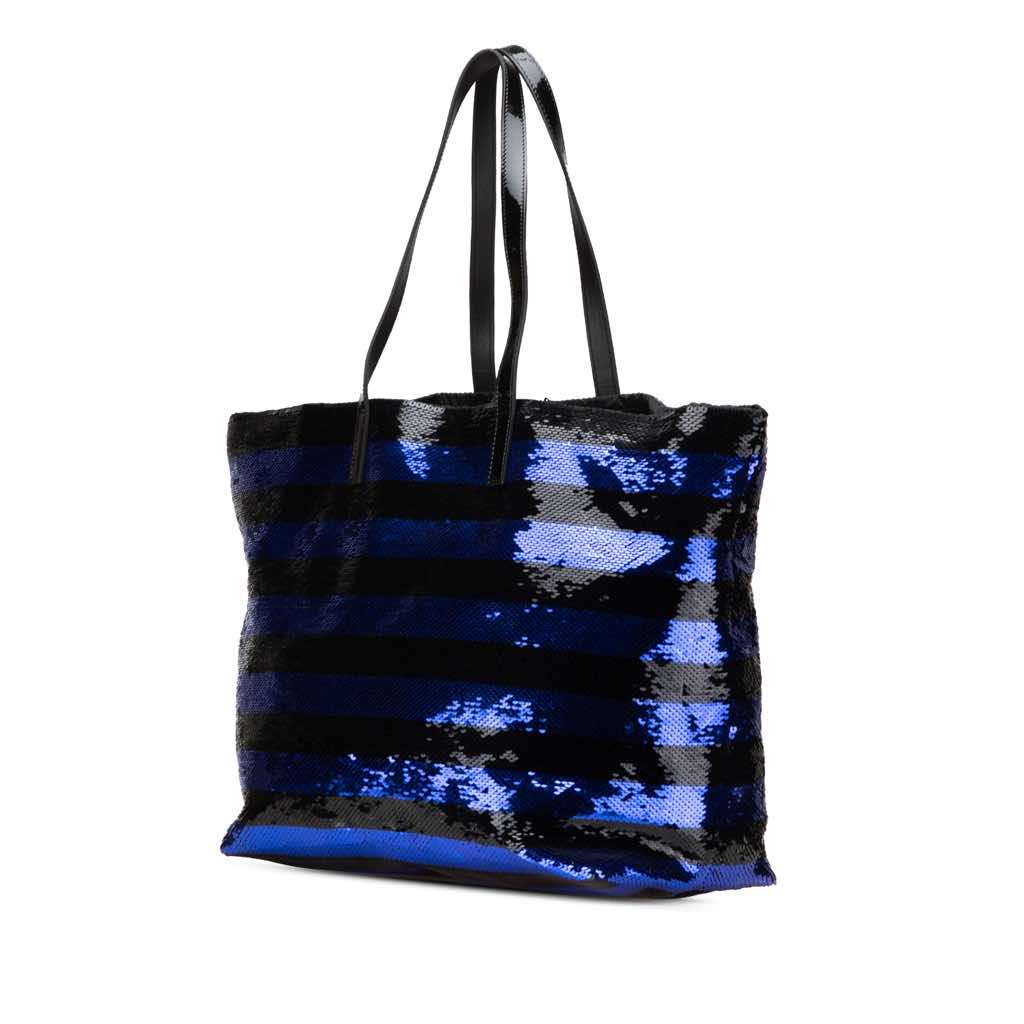 Prada Sequined Satin Stripes Tote - 2