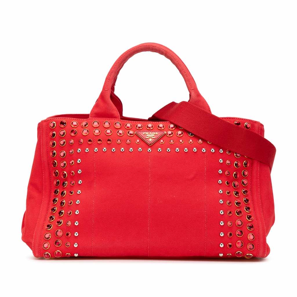 Prada Canvas Canapa Bijoux Satchel
