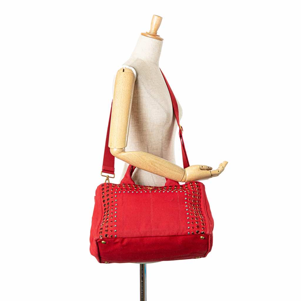 Prada Canvas Canapa Bijoux Satchel - Image 13