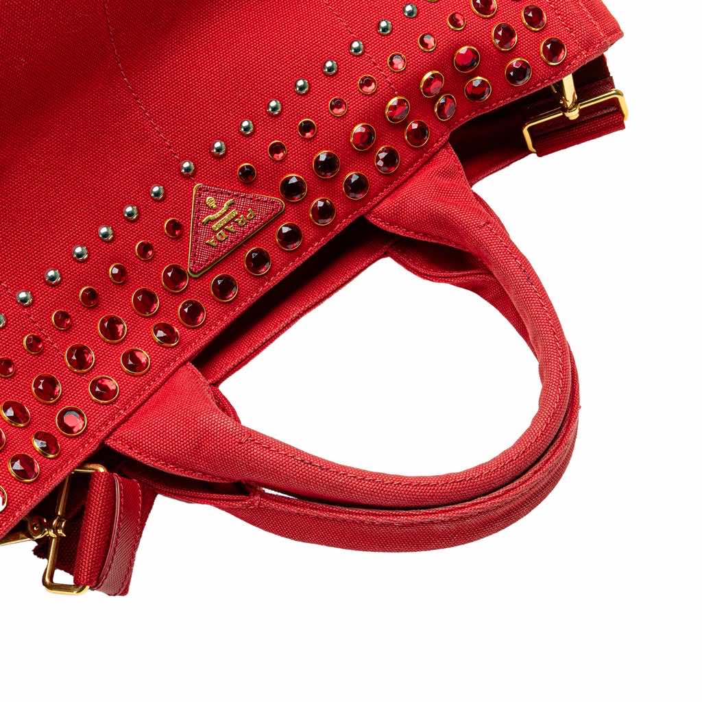 Prada Canvas Canapa Bijoux Satchel - Image 12