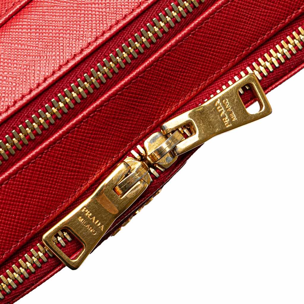Prada Saffiano Double Zip Crossbody - Image 13