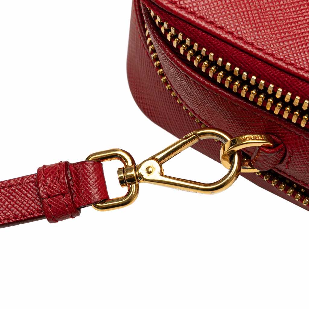 Prada Saffiano Double Zip Crossbody - Image 12