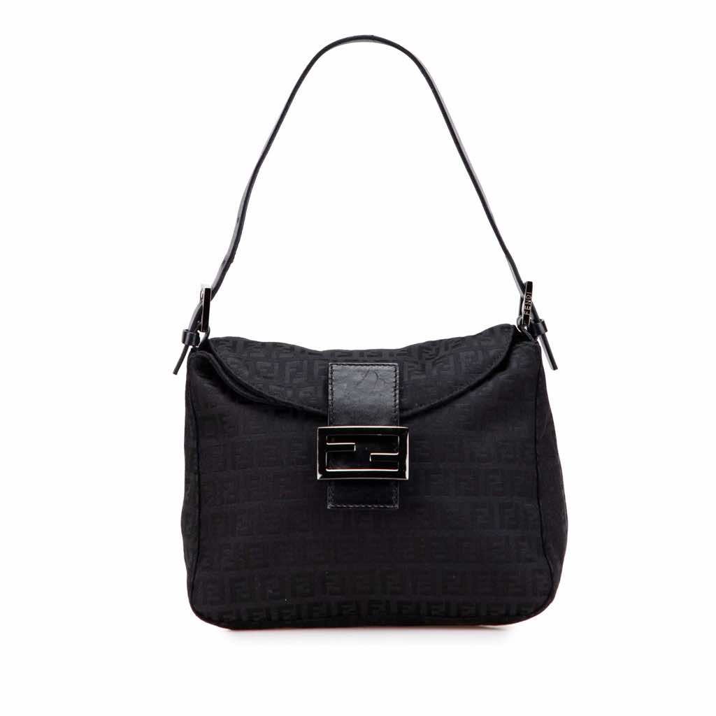 Fendi Zucchino Canvas Double Flap Mamma