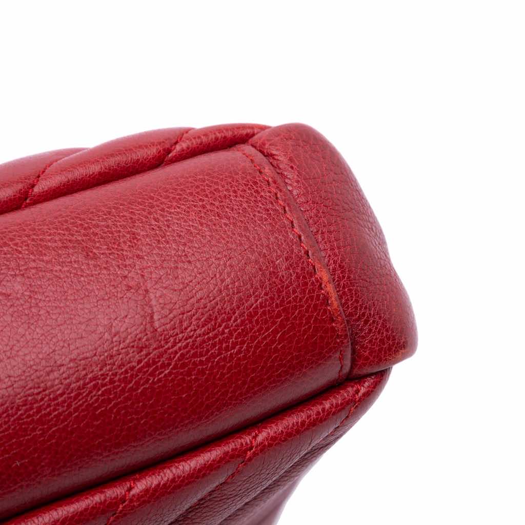 Saint Laurent Medium Quilted Chevron Sheepskin College Satchel - Image 13