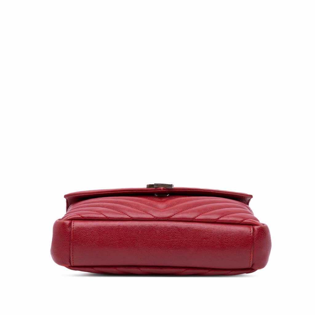 Saint Laurent Medium Quilted Chevron Sheepskin College Satchel - Image 6