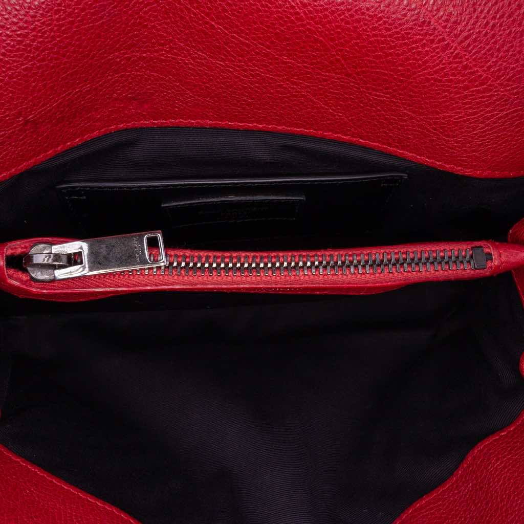 Saint Laurent Medium Quilted Chevron Sheepskin College Satchel - 4