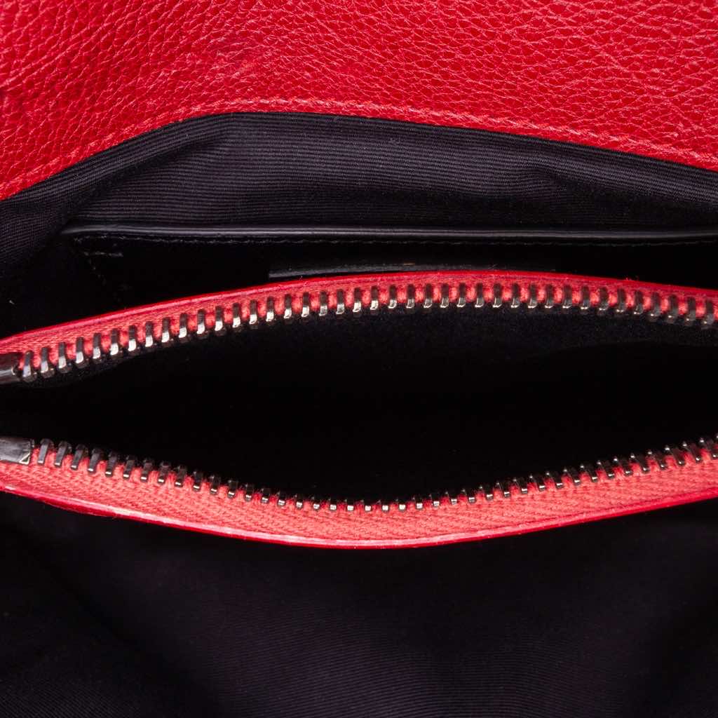 Saint Laurent Medium Quilted Chevron Sheepskin College Satchel - Detail 1