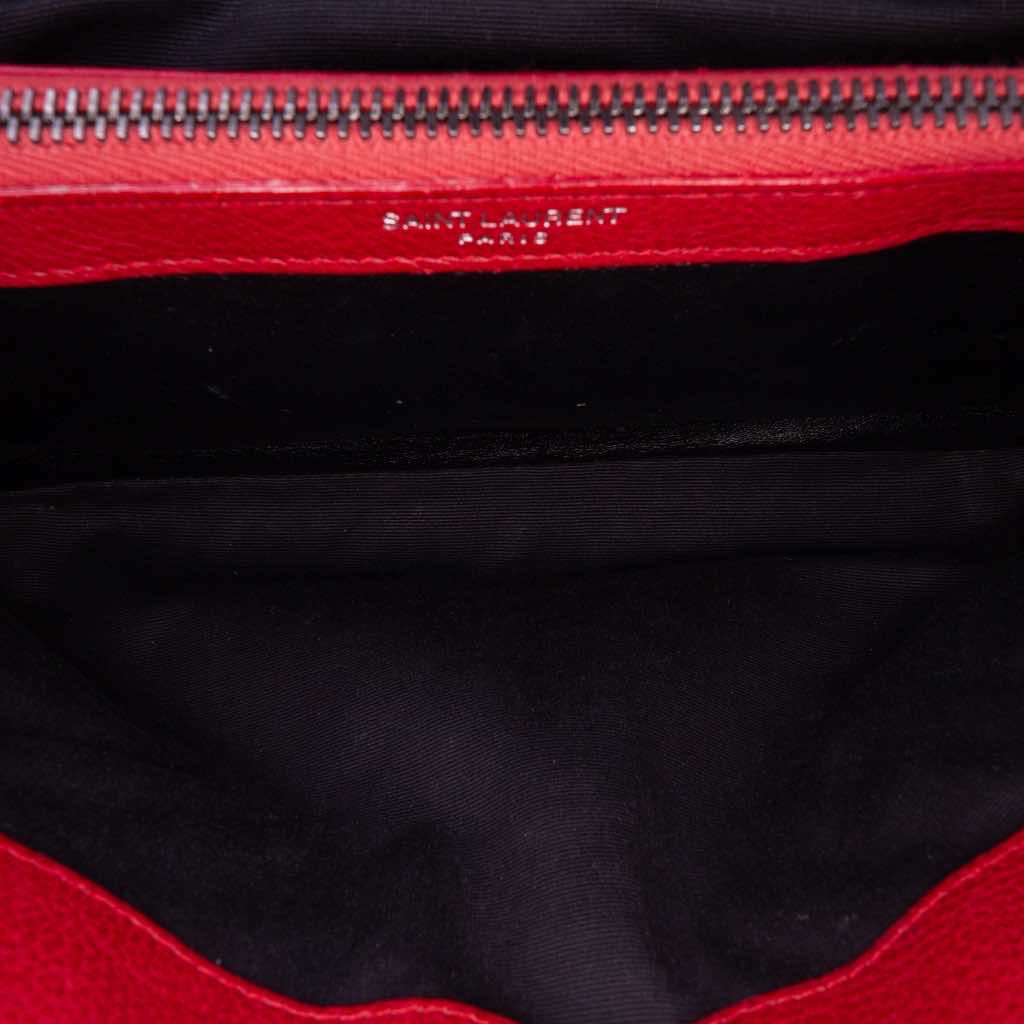 Saint Laurent Medium Quilted Chevron Sheepskin College Satchel - Detail 2