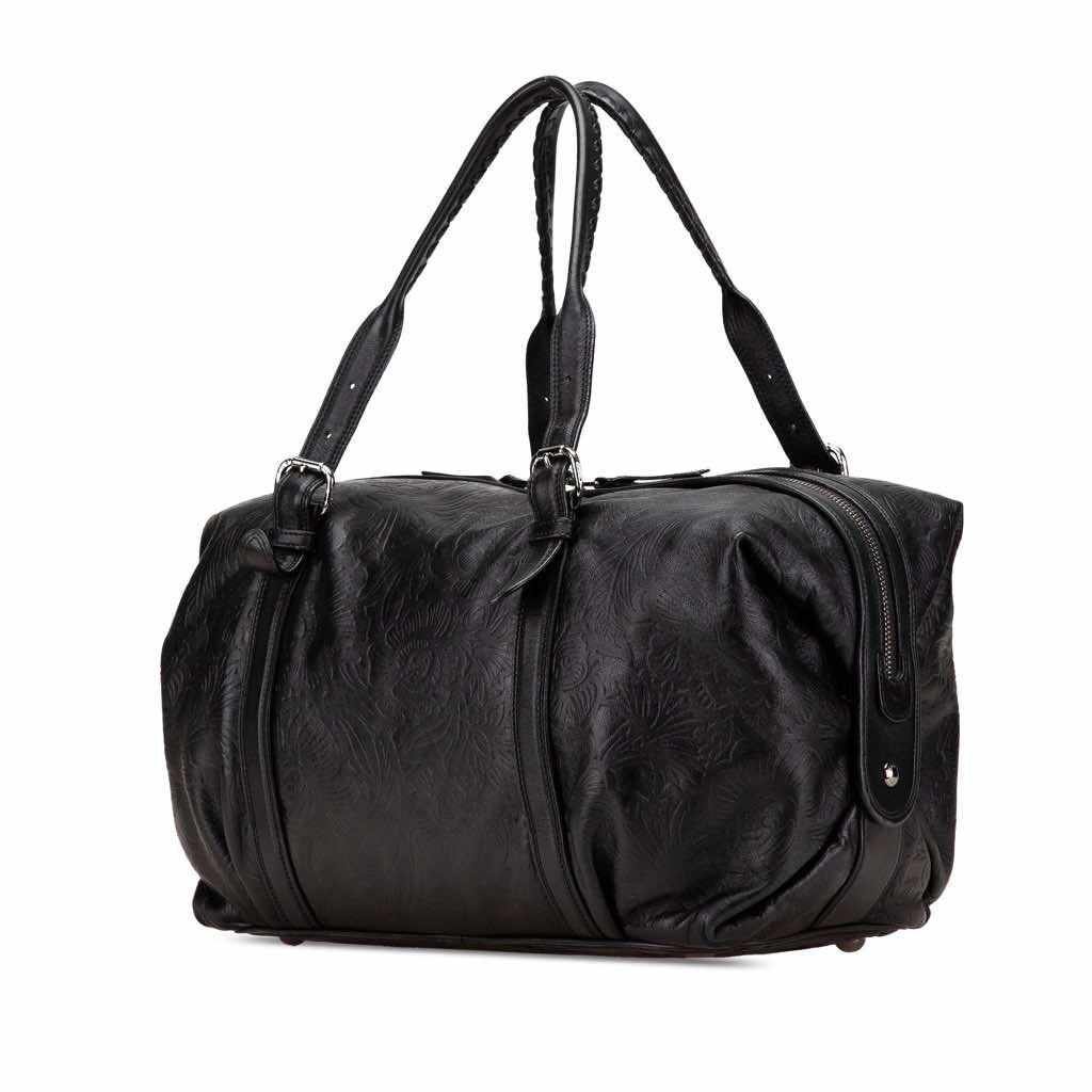 Loewe Embossed Leather Canela Boston Bag - 2